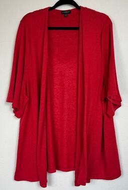Lane Bryant Red Short Sleeve Cardigan Women's 26/28